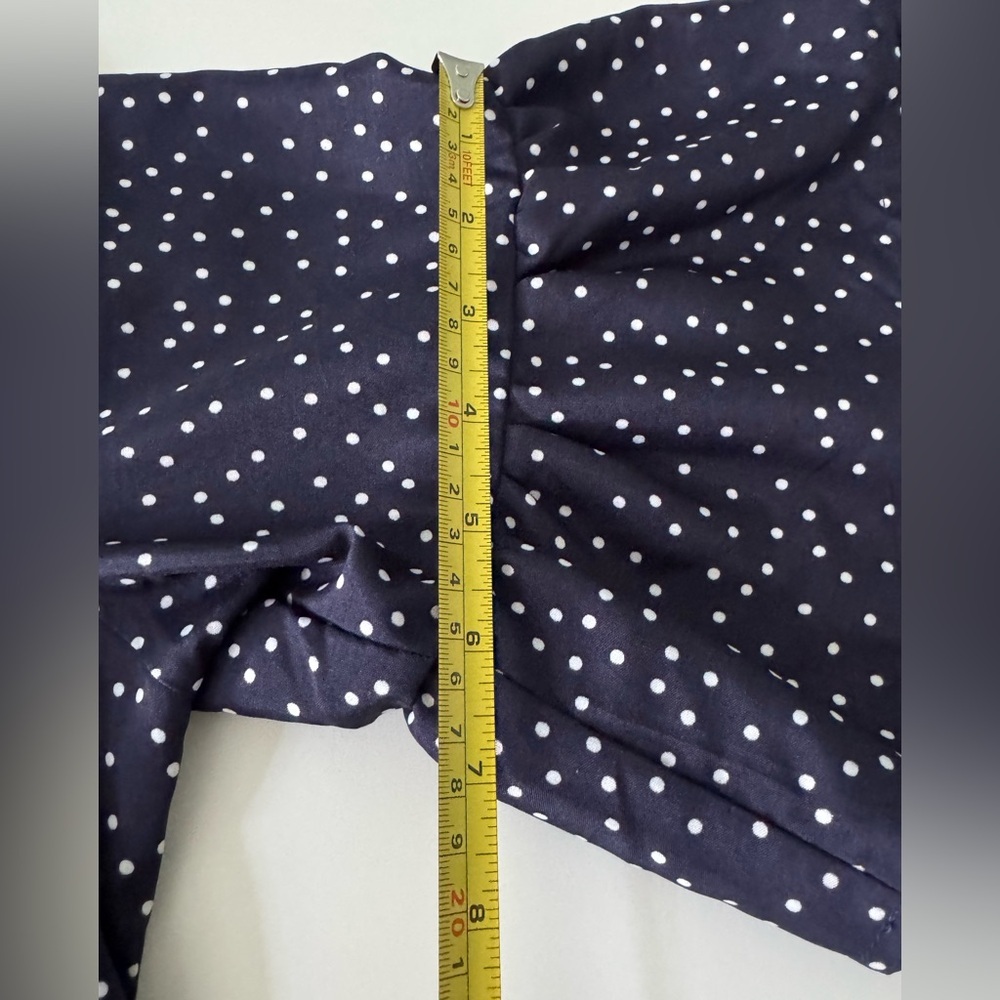 Belongsci Navy Polka Dot V-Neck Dress - Picture 6 of 10